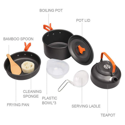 Travel Picnic Tableware Set – Folding Outdoor Camping Cookware Kit