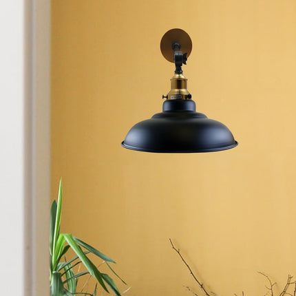 Adjustable Swing Arm Wall Light with Black Shade – Industrial Loft Style