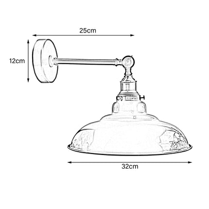 Adjustable Swing Arm Wall Light with Black Shade – Industrial Loft Style