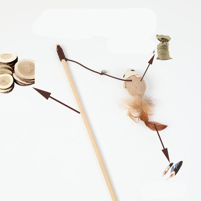Funny Cat Wand Toy with Hemp Rope – Hanging Climbing Toy for Cats