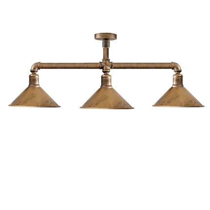 Retro Flush Ceiling Light – Vintage Industrial Copper Pipe Design