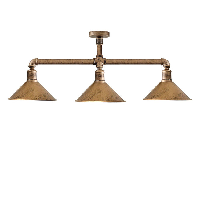 Retro Flush Ceiling Light – Vintage Industrial Copper Pipe Design