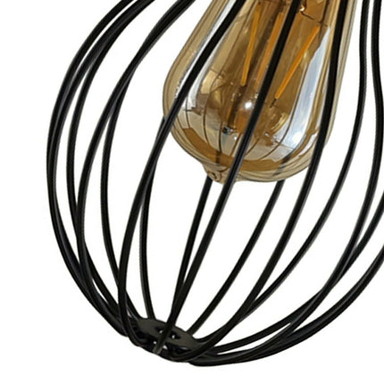 Industrial Vintage Wall Light – Retro Pipe Sconce with Black Dome Cage
