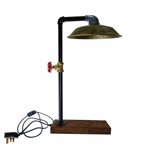 Industrial Steampunk Water Pipe Table Lamp – Vintage Bedside Light