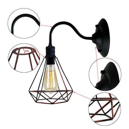 Modern Industrial Wall Light – Vintage Black Indoor Lamp Fitting