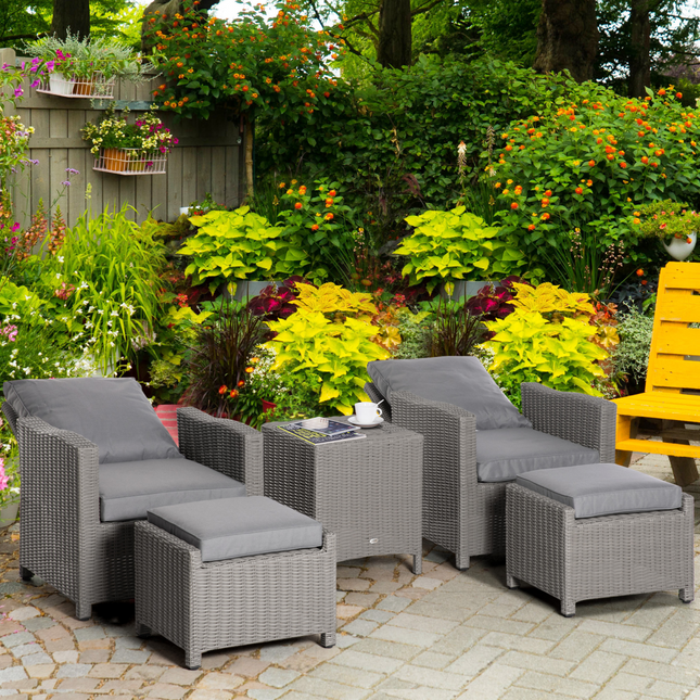 2 Seater Outdoor PE Rattan Patio Furniture TableOlefin Cushion