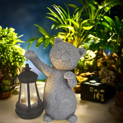 Cat Statue Solar Garden Ornaments Outdoor, Waterproof Garden Statue Figurine Sculpture Funny Home Lawn Decor  Garden Accessories