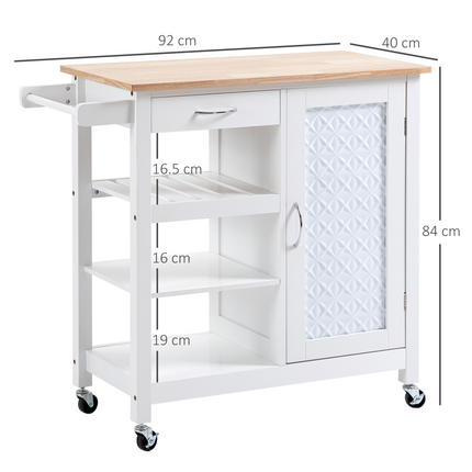 Kitchen CartUtility Kitchen Island with Storage Drawer, White