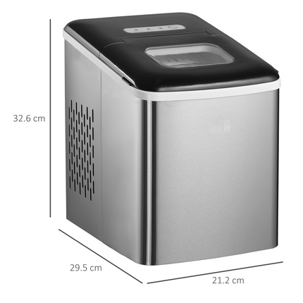 HOMCOM Portable Ice Maker – Countertop Ice Cube Machine for Home, Black