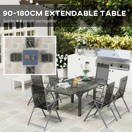 Versatile Seven-Piece Dining Set with Expandable Table for 4-6 People