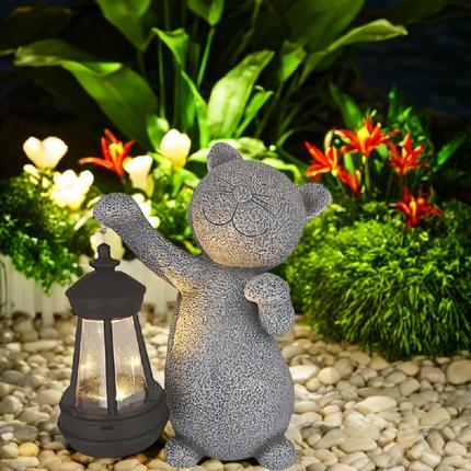 Cat Statue Solar Garden Ornaments Outdoor, Waterproof Garden Statue Figurine Sculpture Funny Home Lawn Decor  Garden Accessories