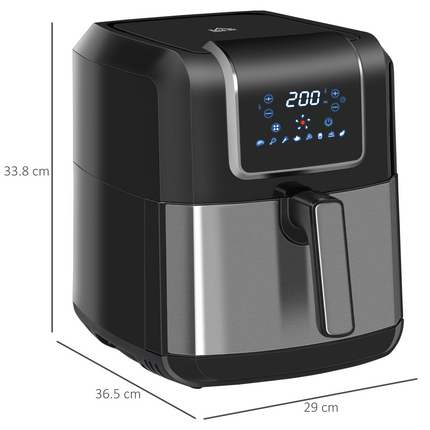 HOMCOM Air Fryer 1700W 6.5L with Digital Display and Timer