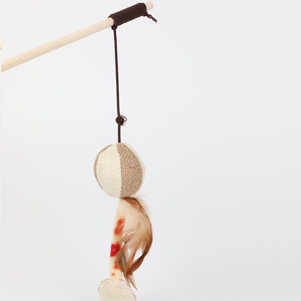 Funny Cat Wand Toy with Hemp Rope – Hanging Climbing Toy for Cats
