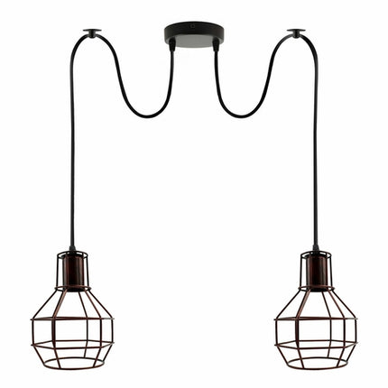 Retro Industrial 2-Way Ceiling Pendant Light – Indoor Hanging Chandelier