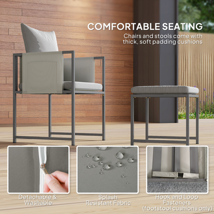 Outsunny 8 Seater Garden Dining Set, Cube Garden Furniture with Cushions
