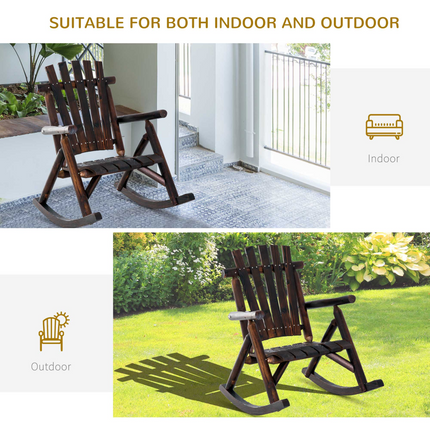 Rustic Outdoor Patio Adirondack Rocking Chair Patio Furniture Porch Rocker Fir