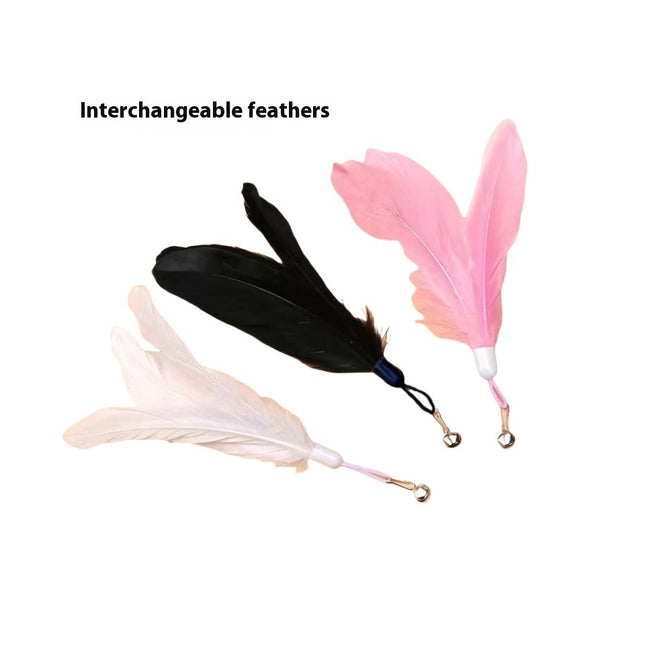 Cat Teaser Toy with Bell, Feather & Suction Cup – Bite-Resistant Interactive Play