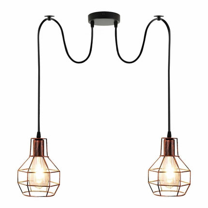 Retro Industrial 2-Way Ceiling Pendant Light – Indoor Hanging Chandelier