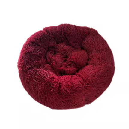 Round Plush Pet Kennel – Thick Soft Bed for Cats and Small Dogs