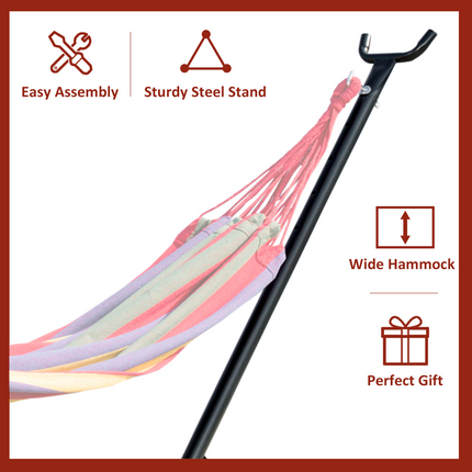 2.8m Metal Hammock Stand Frame Replacement Garden Outdoor Patio
