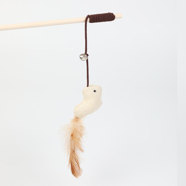 Funny Cat Wand Toy with Hemp Rope – Hanging Climbing Toy for Cats