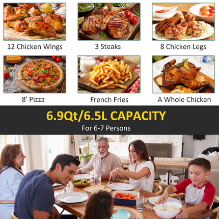 HOMCOM Air Fryer 1700W 6.5L with Digital Display and Timer