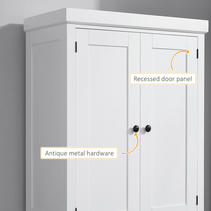 Colonial Style Kitchen Pantry Cabinet – MDF Freestanding Storage, White