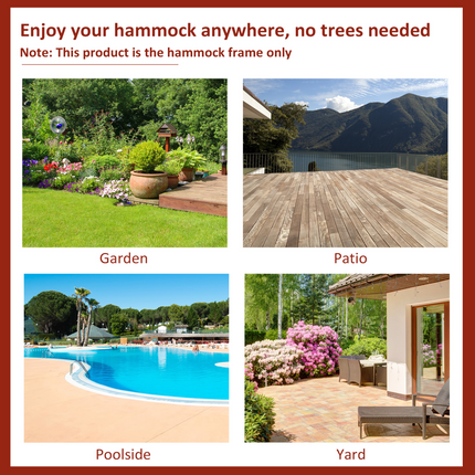 2.8m Metal Hammock Stand Frame Replacement Garden Outdoor Patio