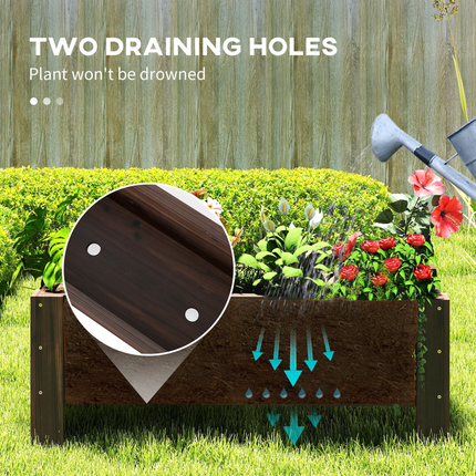Outsunny Wooden Raised Garden Bed Planter - Durable 100x36.5x36cm Design