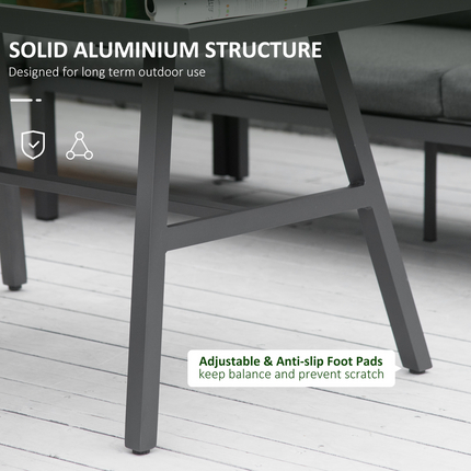 Outsunny 8-Seater Aluminium Garden Dining Sofa Furniture Set with Cushions