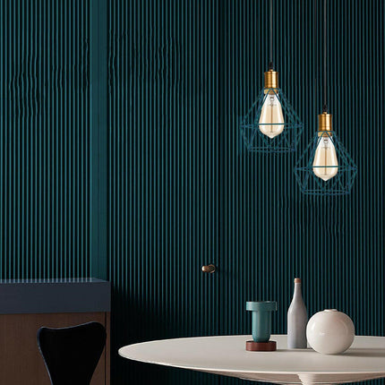 Modern Pendant Light – Diamond Cage Design – Geometric Wire Fitting