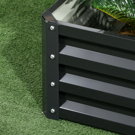 Outsunny Galvanised 2-Tier Raised Garden Bed Planter – Durable & Functional