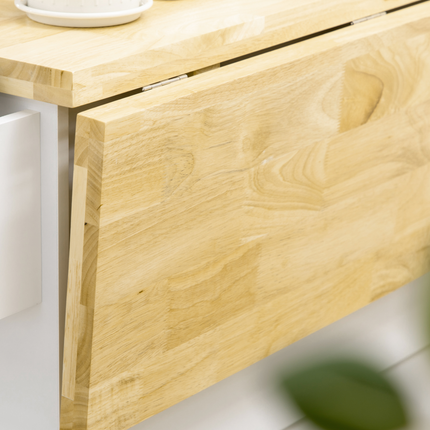 Drop-Leaf Kitchen Island Cart on Wheels – Drawers & Storage Cabinet