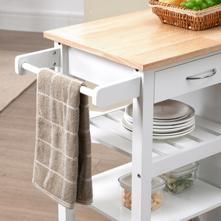 Kitchen CartUtility Kitchen Island with Storage Drawer, White
