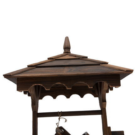Fir Wood Outdoor Garden Decor Wishing Well Waterfall