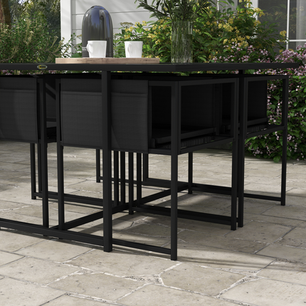 Outsunny 4 Seater Outdoor Table and Chairs with Adjustable Backrest for Garden