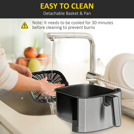 HOMCOM Air Fryer 1700W 6.5L with Digital Display and Timer