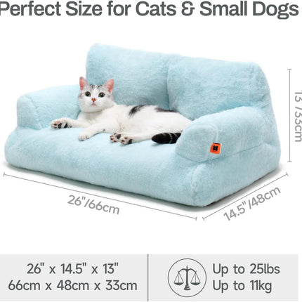 MEWOOFUN Plush Cat Bed – Washable Indoor Bed for Cats