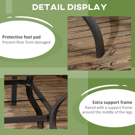 Outsunny 4-Person Steel Patio Table with Umbrella Hole - Perfect for Outdoor Fun!