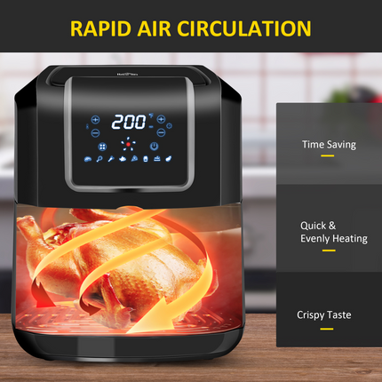 HOMCOM Air Fryer 1700W 6.5L with Digital Display and Timer
