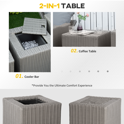 2 Seater Outdoor PE Rattan Patio Furniture TableOlefin Cushion