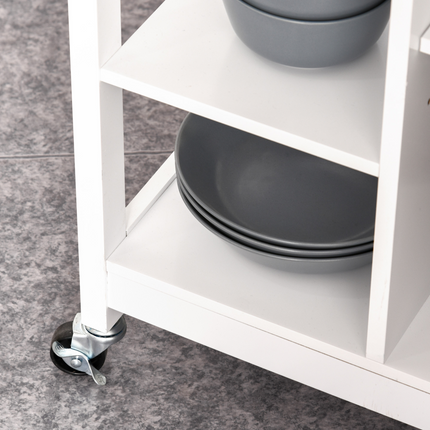 MDF Kitchen Storage Trolley White