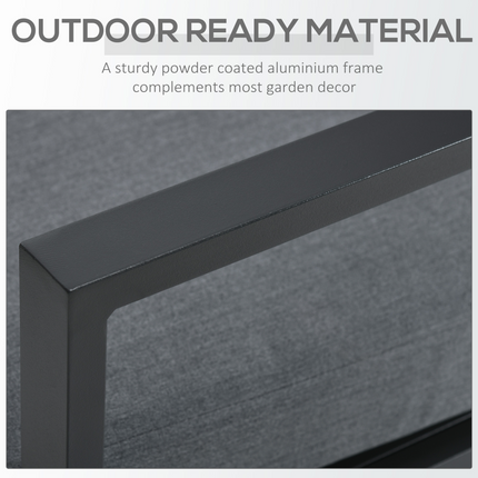 4 Seater Aluminium Garden Furniture Set with Gas Firepit Table, Grey