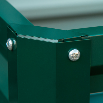 Outsunny Set of 2 Raised Garden Bed Galvanised Planter Box Easy Setup Green