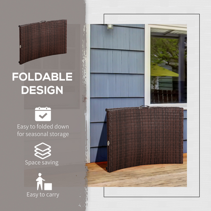 Outsunny Folding Rattan Sun Lounger, 53H cm