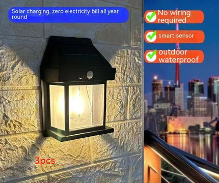 Outdoor Solar Garden Wall Light – Waterproof Tungsten Induction Lamp for Yard & Patio