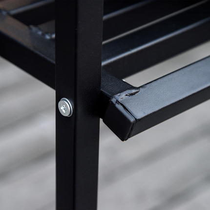 Steel Frame Outdoor Garden Arch w/ 2-Seater Bench Black