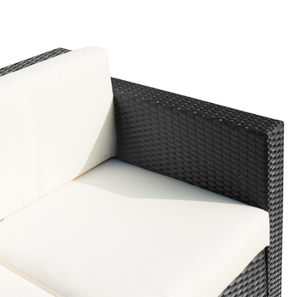 3 Seater Rattan Garden Sofa Black Outdoor Patio Wicker Weave Furniture Chair