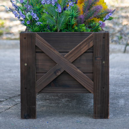 Outsunny Wooden Raised Garden Bed Planter - Durable 100x36.5x36cm Design