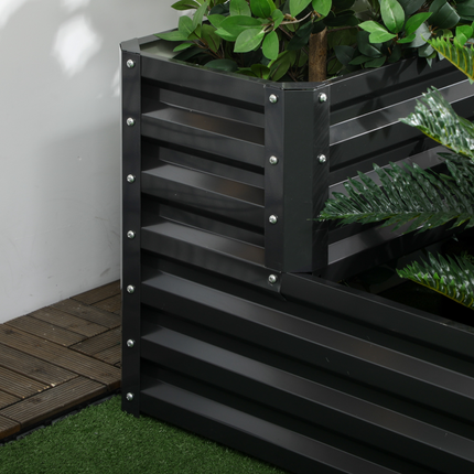 Outsunny Galvanised 2-Tier Raised Garden Bed Planter – Durable & Functional
